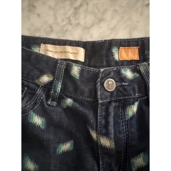 Pilcro and the Letterpress Jeans Shorts W28 Blue Denim Pattern Anthropologie‎ - Picture 3 of 7